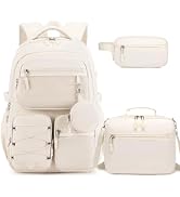 Similove Backpack for Teen Girls, 3PCS School Backpack for Girls with Lunch Box & Pencil Case, Ki...