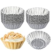ISKYBOB 20 Pack Egg Tart Pans, 2.2 x 0.8in Mini Metal Cupcake Pans Pie Cookie Muffin Tins Reusabl...