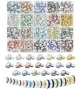 1200PCS FIVEIZERO 20 Colors Rondelle Spacer Beads for Jewelry Making, 6mm, 8mm, 10mm Rhinestone B...