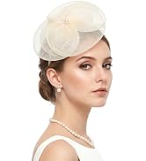 Haakong 1920s Fascinators Hat for Women Tea Party Flower Headpiece Mesh Hair Clip for Bridal Wedd...