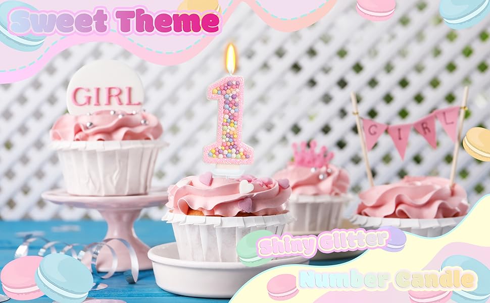 Macaron Number Candle - Pink