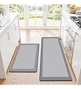 SofterCharm Kitchen Mats, 2PCS Kitchen Rugs for Floor, Cushioned Anti-Fatigue Mats for Kitchen Fl...