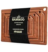 Hiware 4 Pieces Extra Large Wooden Cutting Boards Set- Bamboo Cutting Boards for Kitchen Meal Pre...