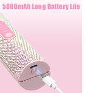 HUAJUN 2-in-1 Cordless Hair Straightener Curler, 2S Rapid Preheating Titanium Flat Iron, 5000mAh ...