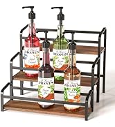 MIMIyasha Coffee Syrup Organizer, 3-Tier Syrup Rack 12 Bottles Capacity, Coffee Syrup Rack Free-I...