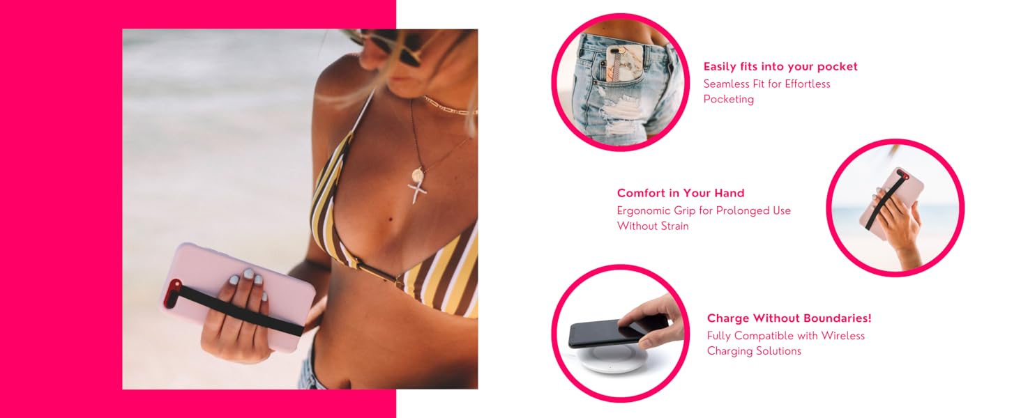 Phone Grip, Phone Strap, Phone Holder for Hand Small, Light and Discreet Cell Phone Holder for Hand