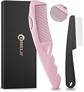 Dandruff Comb Removal 2PC Hollow Fine Tooth Scalp Detox Hair Care Tool Pink | Build up Flake Lice...