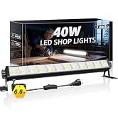 1 Pack LED Shop Light, 40W 5400LM Plug in Garage Lights with 6.6FT Long Power Cord and On/Off Swi...