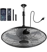 addlon Outdoor Fans for Patios, 20 inch IP65 Waterproof Gazebo Fan Remote&APP Control, 6 Speeds, ...