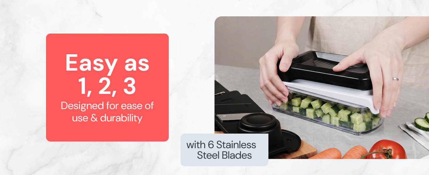 Fullstar Pro Core Chopper and Mandoline Slicer is easy to use and durable