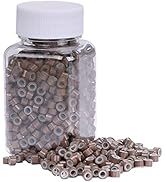 NIACONN 1000Pcs MicroLink Beads for Hair Extensions, 5mm Silicone Lined Beads Microlink Rings Hai...