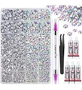 Canvalite 28000PCS Resin Jelly Rhinestones for Crafting,Clear AB Flatback Gems, Bedazzling Crysta...