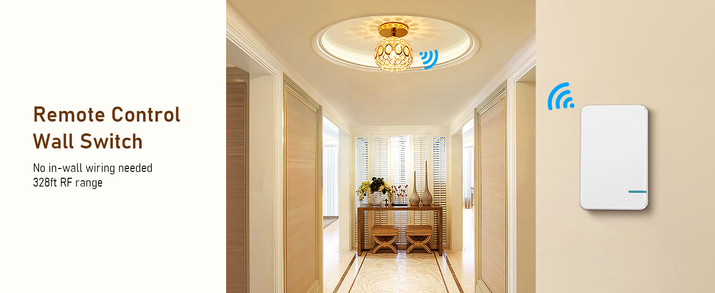 no in wall wiring needed 328ft RF range