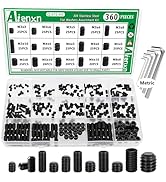 Aienxn 360PCS 15 Metric Sizes Set Screw Assortment Kit, Hex Socket Head Cup Point Set Screws 12.9...