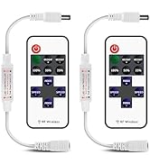 VIPMOON 2 Pack 11 Key RF Remote Controller Mini Wireless Dimmer Switch Control Brightness DC 5-24...