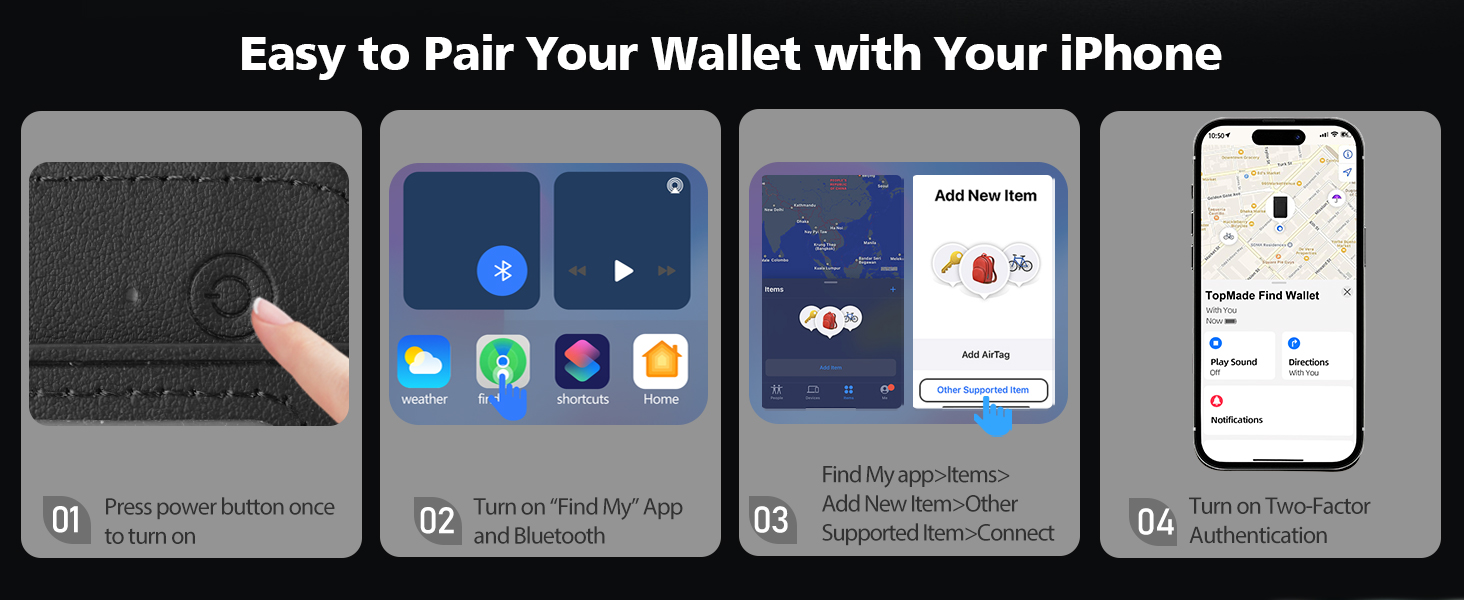 easy to pair your wallet with your iphone