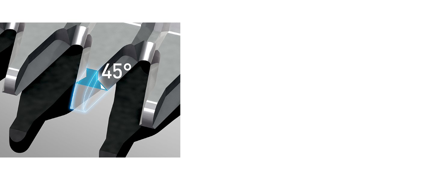 Precision, 45-Degree Blade Edge