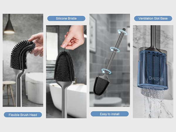 Flexible Brush Head?Silicone Bristle?Easy to install?Ventilation Slot Base