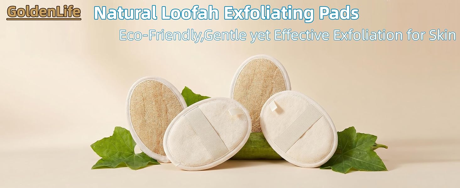 natural loofah exfoliating pads