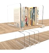 Hmyomina 6pcs Shelf Dividers for Closet Organization, Acrylic Shelf Dividers for Wood Shelf and C...