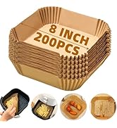 200PCS Air Fryer Liners Disposable,Victoyaw 8 Inch Square Air Fryer Parchment Paper Liners for 2-...