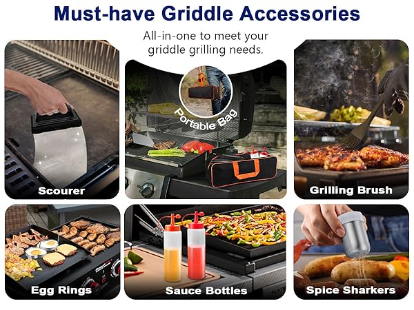 griddle accessories for blackstone black stone flattop kit 18pcs smash burger press grill spatula
