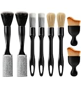YAKATOTUO 8PCS Car Detailing Brush Set, Car Interior and Exterior Soft Bristle Cleaning Brushes, ...