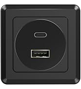 RVSPARK RV USB Outlet 12V Wall Mount,PD3.0 24W & QC3.0 18W USB-A/C Dual Port Socket, 12V Aluminum...