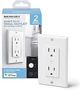 Merkury Innovations Smart Outlet in-Wall Outlet with Wi-Fi Voice Control, Schedule Timers for Lig...