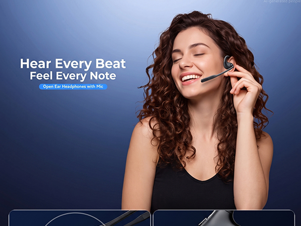 open ear headphones with mic