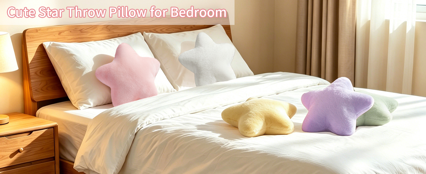 Cute Star Throw Pillow for Bedroom