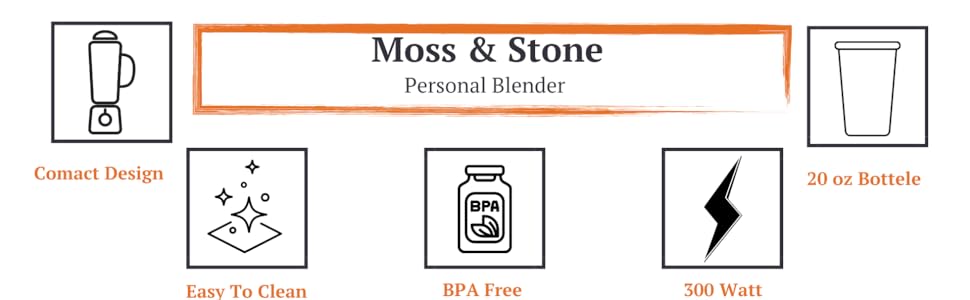 Compact smoothie maker with BPA free bottle and simple one touch use
