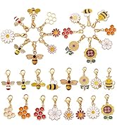 BEEFLYING 16Pcs Stitch Markers for Knitting Crochet Alloy Enamel Removable Crochet Stitch Marker ...