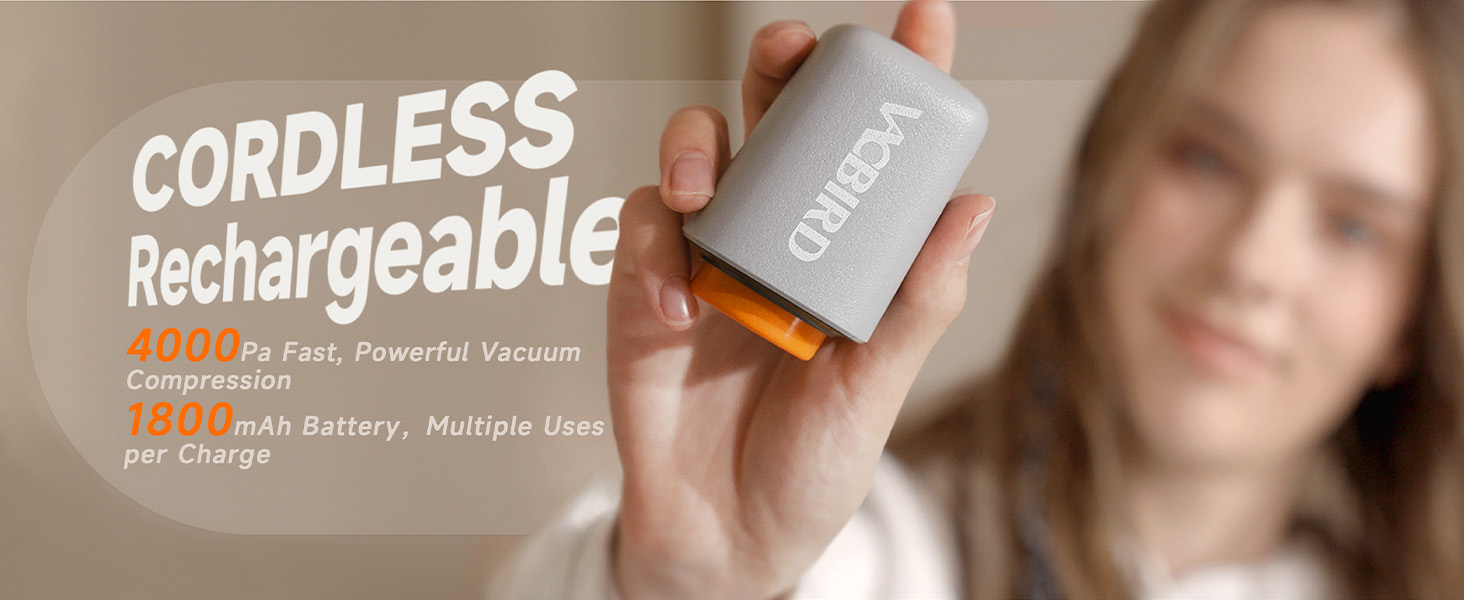 Vacuum Storage Bags with Rechargeable Cordless Pump