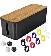Cable Management Box Large - Wooden Grain Cable Organizer Box to Hide Wires&Power Strips,TV&Desk ...