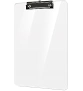 Macroclo Plastic Clipboards, Acrylic Clear Clip Board 8.5x11 for Classroom, Students, Kid, Woman,...