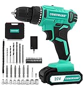 COMOWARE 20V Cordless Drill, Electric Power Drill Set with 1 Battery & Charger, 3/8” Keyless Chuc...
