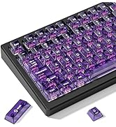 dagaladoo Purple Clear Keyboard keycaps,Transparent keycaps 60 75 100 Percent,Ceramic Jelly Key c...