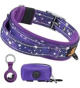 DAGANXI Dog Collar Adjustable Soft Neoprene Padded Breathable Reflective Strip Nylon Collar for S...