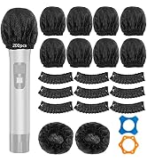 Disposable Microphone Cover,200pcs 3.35" Large Size Karaoke Mic Cover with 2 PCS Mic Ring,Chromli...