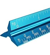 Architectural Scale Ruler, 12" Aluminum Architect Scale, Triangular Ruler for Blueprint, Triangle...