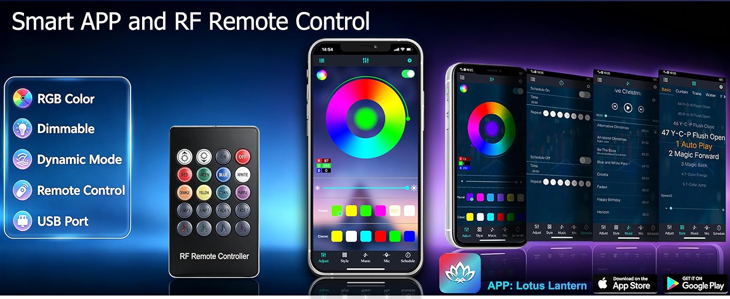 APP and rf remote control