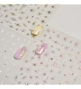 3 Sheets 5D Embossed Star Nail Stickers - Pink Gold White Glitter Shiny Design for DIY Manicure D...