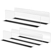 Baluue 5 Pack Magnetic Shelf Dividers for Metal Shelves, Clear PVC Shelf Separators for Steel, Re...
