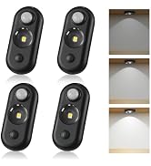 GLARESBOT LED Motion Sensor Puck Lights, Small Rechargeable Under Cabinet Light, Dimmable Dayligh...