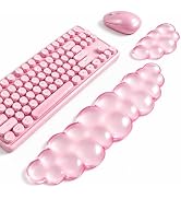 Luvzuni Cloud Wrist Rest for Keyboard and Mouse , Pink | Clear Gel, Cute Aesthetic Desk Decor Acc...