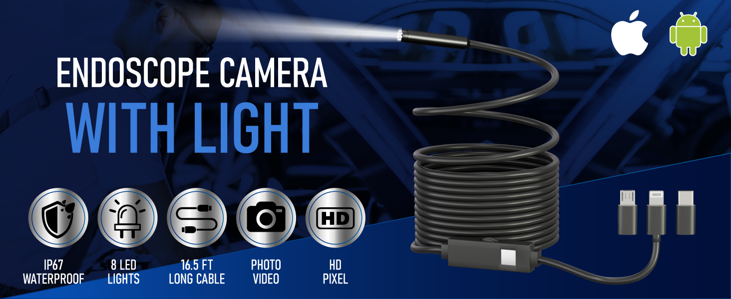 endoscope camera with light