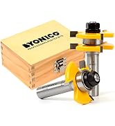 YONICO Tongue and Groove Router Bits Set for 3/4-Inch Stock 1/2-Inch Cutting Depth 1/4-Inch Tongu...