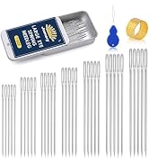 35 Pcs Large Eye Sewing Needles, 7 Size Sewing Sharp Needles for Handsewing, Leather Embroidery T...