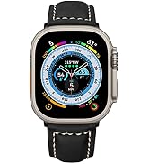 BOTOMALL Compatible with Apple Watch Ultra Band Leather 49/45/44/42mm 41/40/38mm Series 9 8 7 SE ...